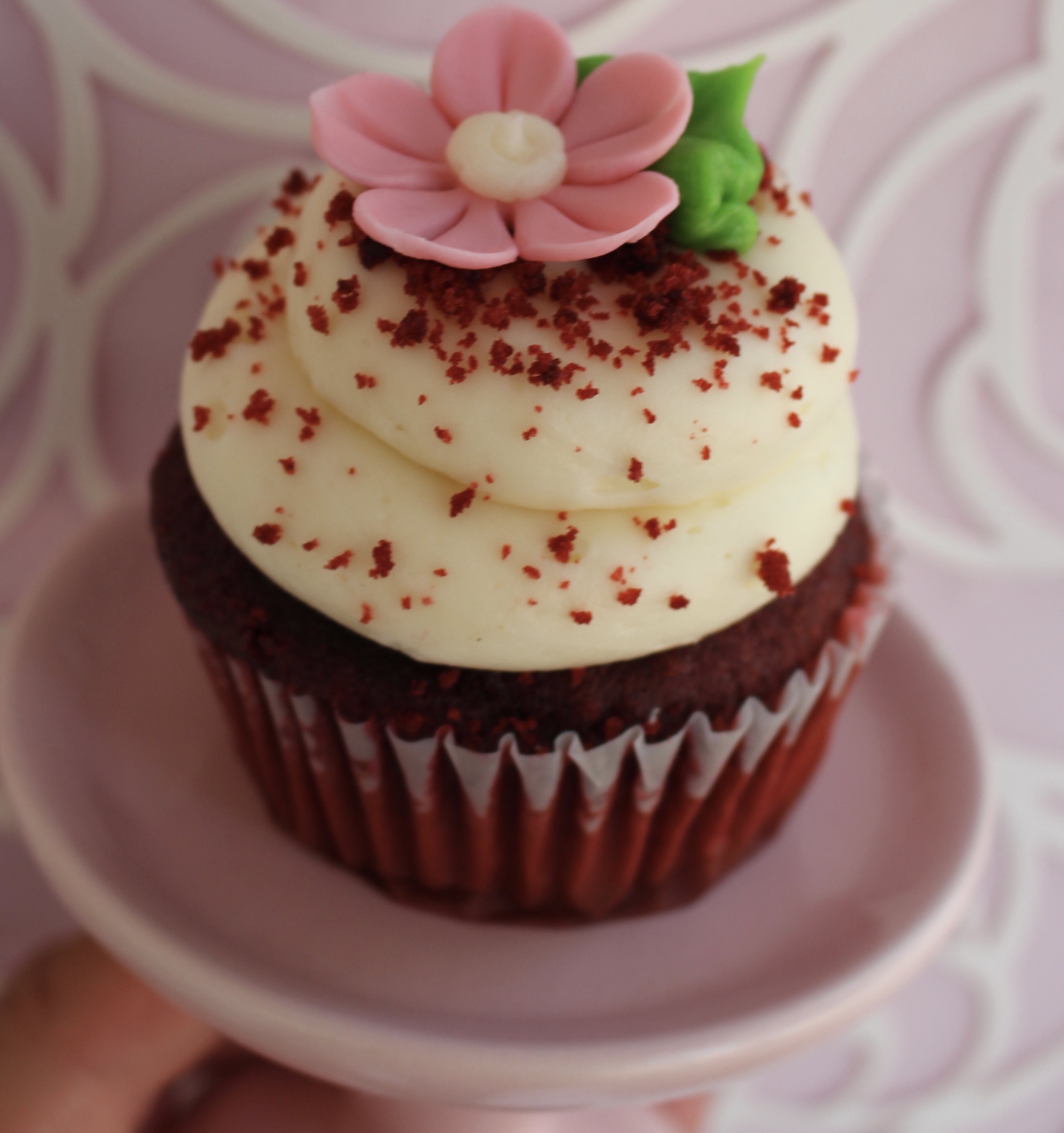 Classic red velvet cupcake with a cream cheese buttercream!
